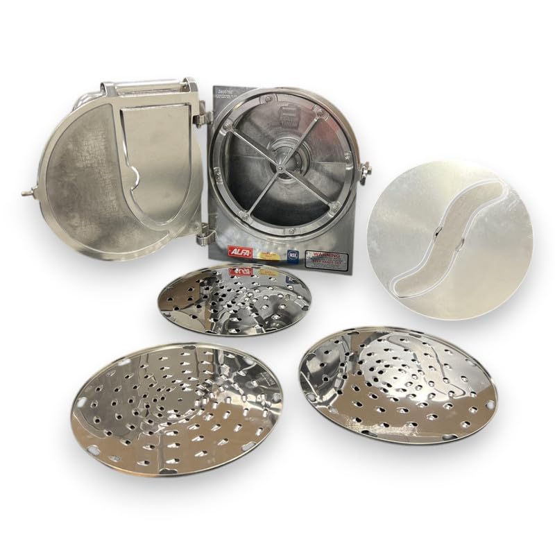 ALFA GS12 Combo Shredder and Slicer Package Set for #12 Commercial Mixers | Grater Power Attachment, Knife Assembly, Blade, and Two Disks