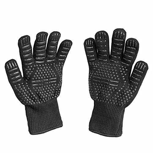 FENNEK | Premium Grillhandschuhe | Hitzebeständig bis 500 Grad | Mit Unterarmschutz | Zum Grillen, Backen, Kochen, BBQ, Lagerfeuer | 1 Paar- Einheitsgröße