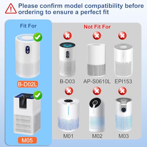 Image of B-D02L Replacement Filter,Compatible with MOOKA B-D02L /M05 Air Purifier,Also fits VEWIOR B-D02U&KOIOS B-D02L Air Purifier,Replacement Filter for MOOKA Air Purifier B-D02L 1-Pack
