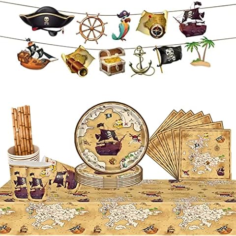 Pirate Dinnerware Set, Pirate Birthday Decoration Cover