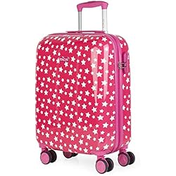 Amazon Maletas Para Niños ITACA - Maletas de Viaje Cabina - Maleta Cabina Niña 55x40x20 - Maleta Infantil. Maleta Niña de Cabina con 4 Ruedas - Maletas de Viaje Infantiles 702450, Fucsia