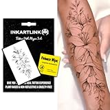 INKARTLINK Semi Permanent Tattoo, 15-day temporary tattoo, flower tattoo for women, waterproof and anti-reflective, exquisite packaging, unique design (Flowers 7)