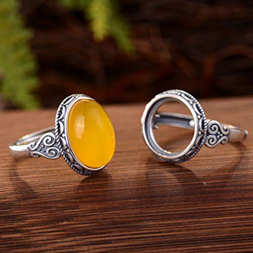 Ring Blank (8x12mm/10x14mm/15x19mm Oval Blank or 12x12mm Round Blank) Thai Sterling Silver Ring Base Adjustable Ring Setting R813B (Blank 12x12mm)