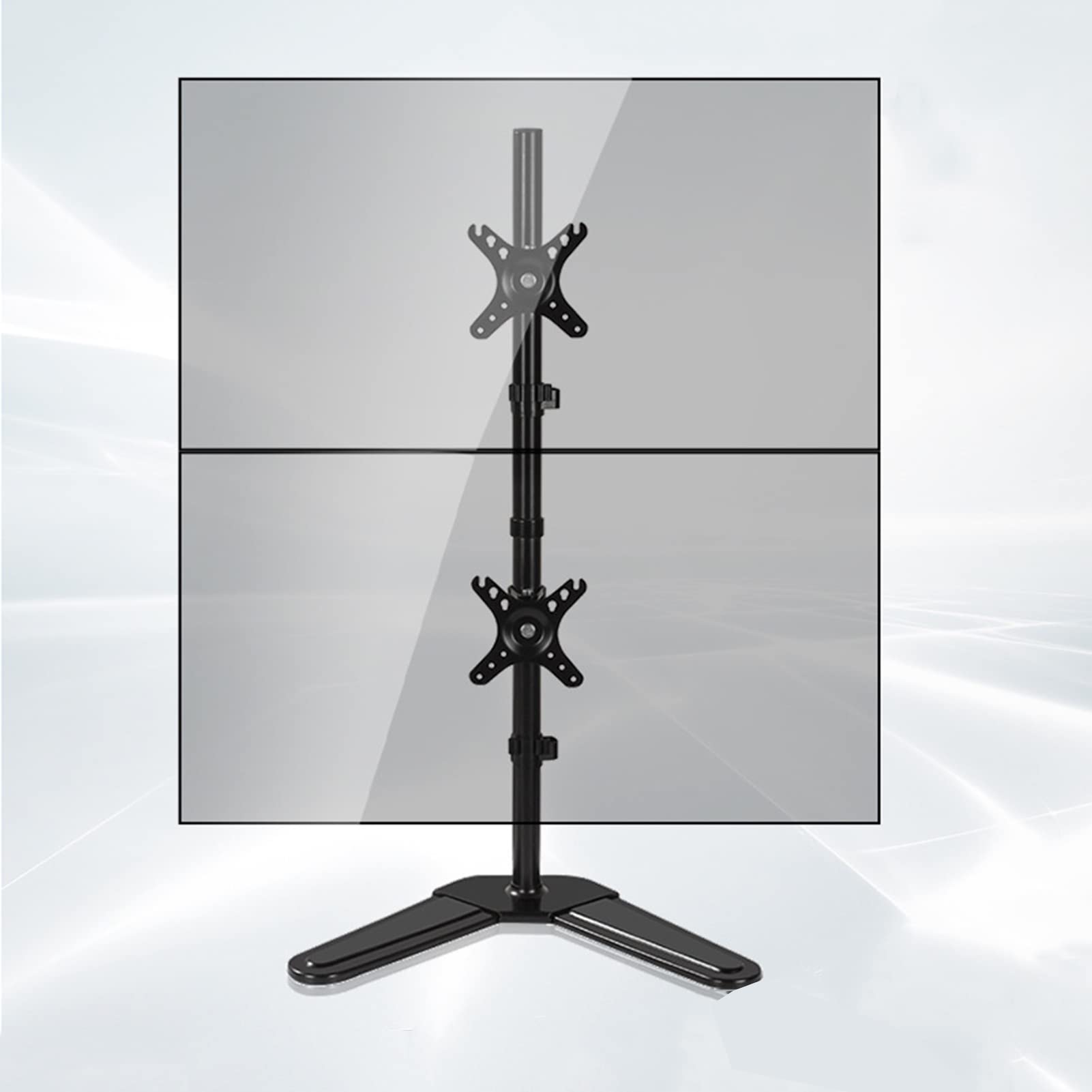 asdchZen Dual Monitor Stand,Free Standing Desk Mount For 2 Monitors Up To 32 Inch,Swivel,Tilt,Height Adjustable,Stand 75X75Mm,100X100Mm