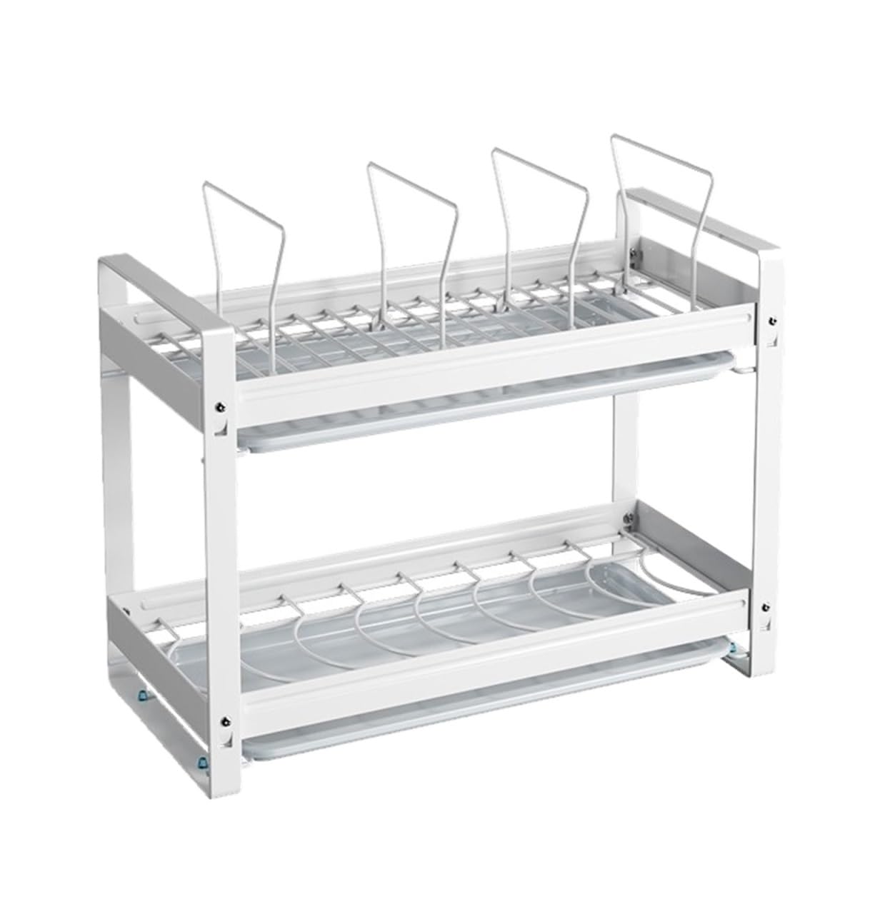 GOOPEEG Dish Drainer,Dish Rack 2 Tier Dish Rack Shelf Stainless Steel Drainer Organizer For Kitchen Easy Dish Organization