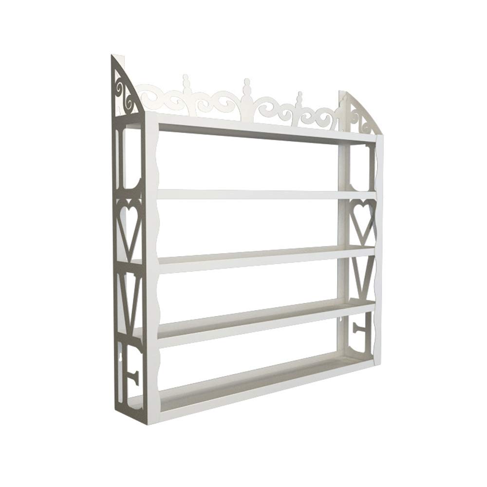 Metal Wall-Mounted 5-Layer Nail Salon Nail Polish Rack Wall Shelf Black and White Cosmetic Bottle Storage Box and