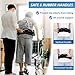 Gait Belt for Seniors, Transfer Belt with 6 Nylon Padded Handles, Medical Belt for Lifting Patients, Safety Gait Belt for Elderly Easy to Use Quick Release Buckle (Black, Short)