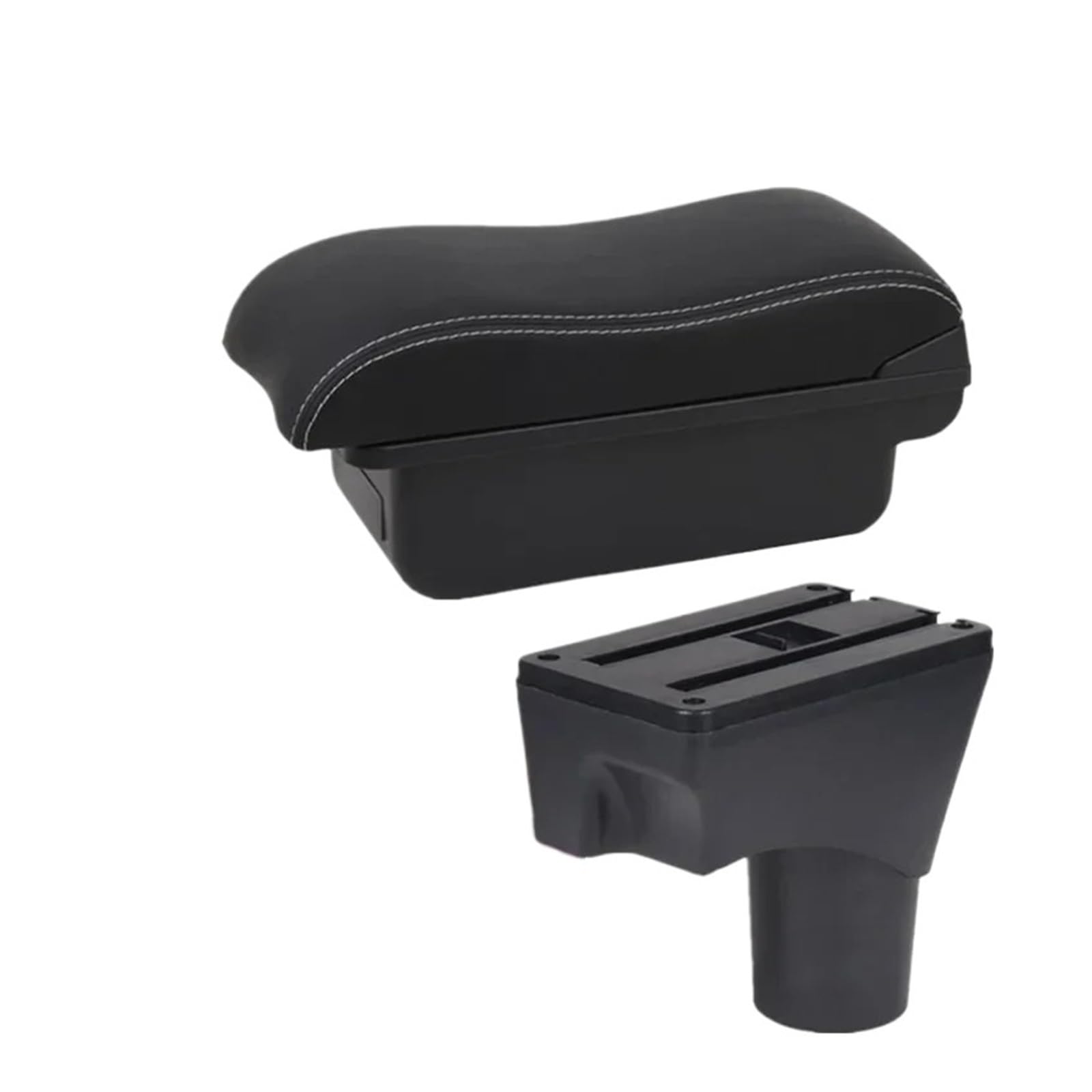 UMDJJU For Nissan For March For Micra K13 For Sunny 2010-2023 Car Armrest Arm Storage Box Retrofit Parts Accessories Car Centre Console Armrest Box(A2 white line No USB)