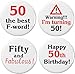 Set 4 Happy 50th Fifty Fiftieth Birthday 2.25â€ Large Pinback Buttons Pins Humor