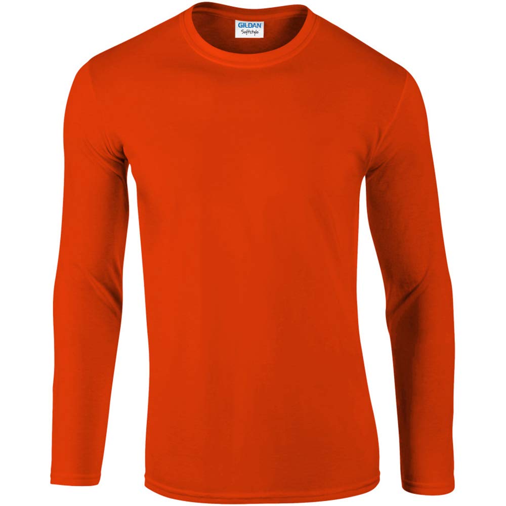 Gildan Men's Orange Soft Style L/Sleeve T-Shirt, XX-Large