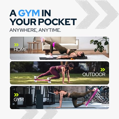 Image of Fabric Mini Resistance Bands Sets for Trainers, Bootcamp, Gym for Men and Women in Fun Colors - Ebook, Videos and Workout Chart Included by Iron Core Fitness
