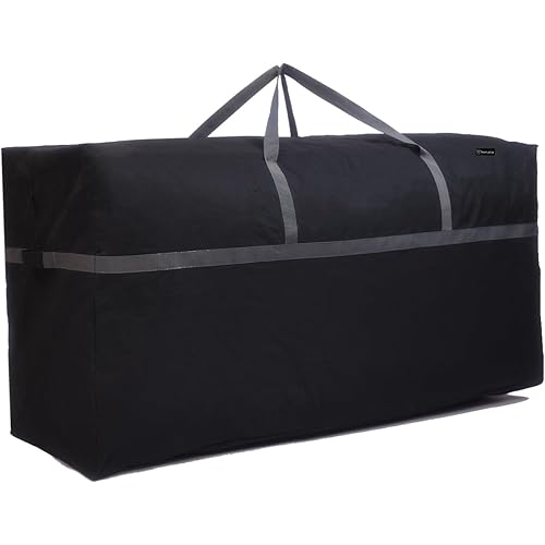 Sean Jacjy Heavy Duty 600D Outdoor Patio Cushion Furniture Organizer Bag Waterproof and Dustproof, 62 inches L x 22 inches W x 30 inches H for Patio Furniture Cushions and Other Storage Items