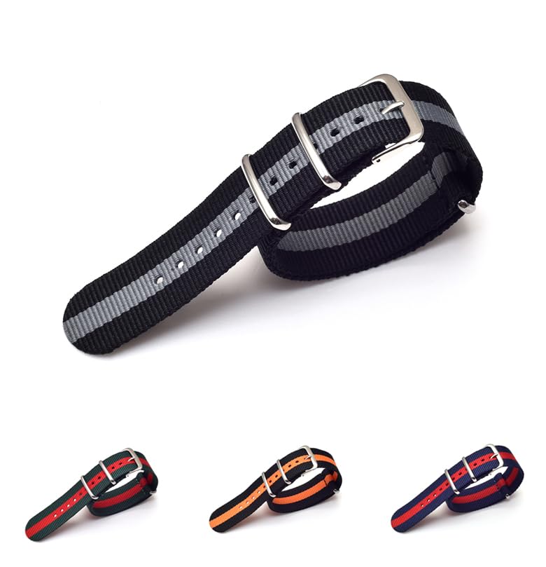 vinanth enterprises NATO Nylon Watch Band/Watch Strap - Multicolor with Stainless Steel Buckle