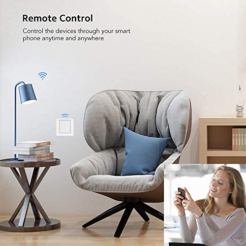 LNL WiFi Smart Light Switch, Alexa Smart Light Switch with Remote Control and Timer, Compatible with Alexa, Google Assistant and IFTTT, Easy Installation, Neutral Wire Required (1 Way 2 Gang) - Image 4