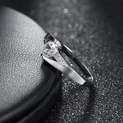 Moissanite Engagement Ring, 1 CT D Color VVS1 Clarity, Solid 14K White Gold/ 925 Sterling Silver Criss Cross Promise Anniversary Wedding Ring For Women3