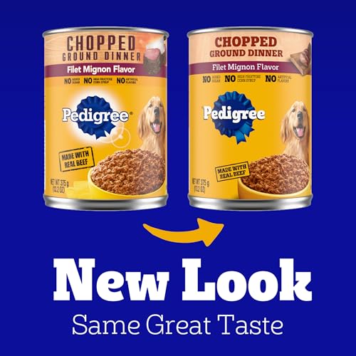image for Pedigree Chopped Ground Dinner Adult Canned Soft Wet Dog Food, Filet M