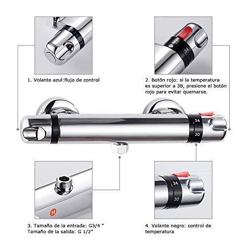 Grifo-Termostatico-DuchaMezclador-Termostato-de-Ducha-Grifo-Monomando-con-Boton-de-Seguridad-de-38–C-Bano-Cabezal-de-Ducha-Cromado-para-Ninos-Seguridad Grifo-Termostatico-DuchaMezclador-Termostato-de-Ducha-Grifo-Monomando-con-Boton-de-Seguridad-de-38–C-Bano-Cabezal-de-Ducha-Cromado-para-Ninos-Seguridad