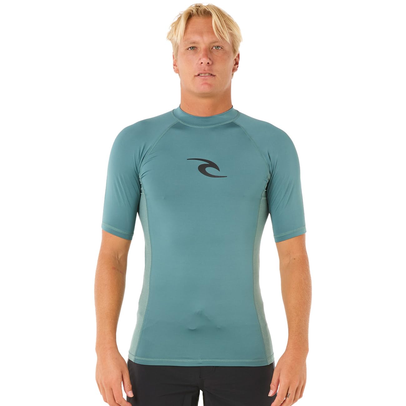 RIP CURL Mens Waves UPF 50 Perf Short Sleeve Surf Rash Vest - Bluestone - S