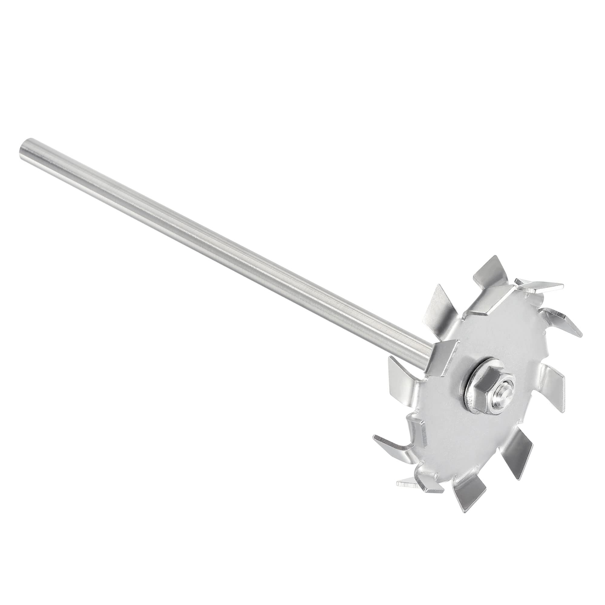 sourcing map 304 Inoxidable Acero Agitador Varilla 7.87" Longitud Dispersión Máquina Agitar Palos con 2.76" ID Dispersión Disco para Laboratorio, Industrial
