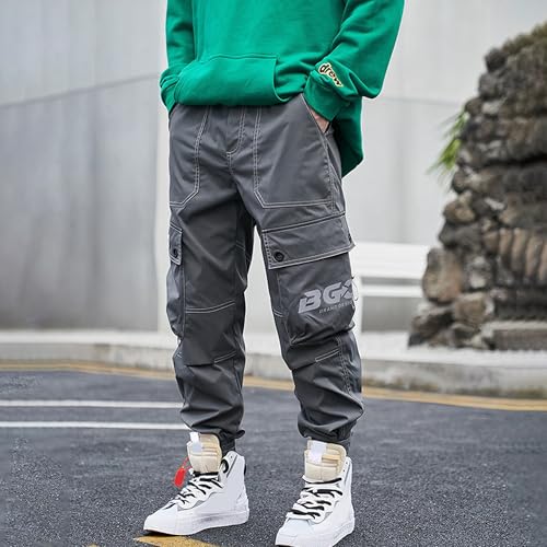 Cargo Pants for Men Baggy Trendy Men's Pants Hip-Hop Streetwear Elastic Waist Tech Pants Versatile Mens Cargo Pants4