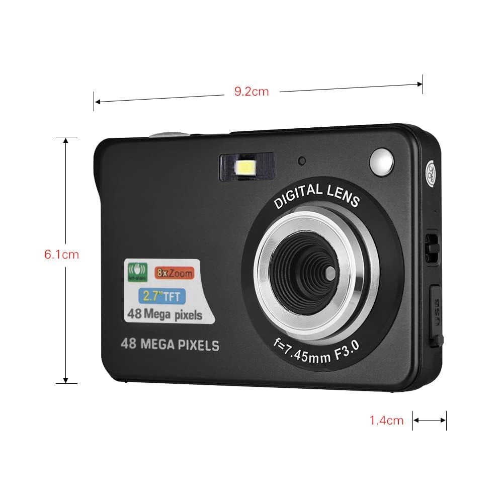 Andoer Fotocamera Digitale con 1 Batterie Ricaricabili, Video HD 1080P Ca, Schermo LCD Mera 8X con Zoom digitale da 2,7 pollici per Bambini Vacanze