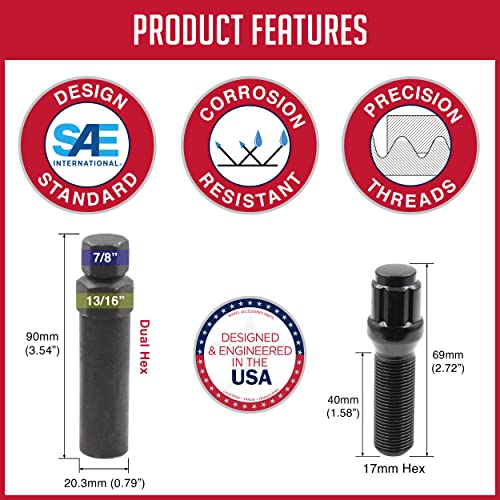 Wheel Accessories Parts 20 Pcs 15Mm 1.25 Thread Acorn Seat Lug Bolt Car Spline 40Mm Thread Length Black Fits 2019+ Mercedes Gle Gls | 2021+ Maybach Gls 600 #TOP4