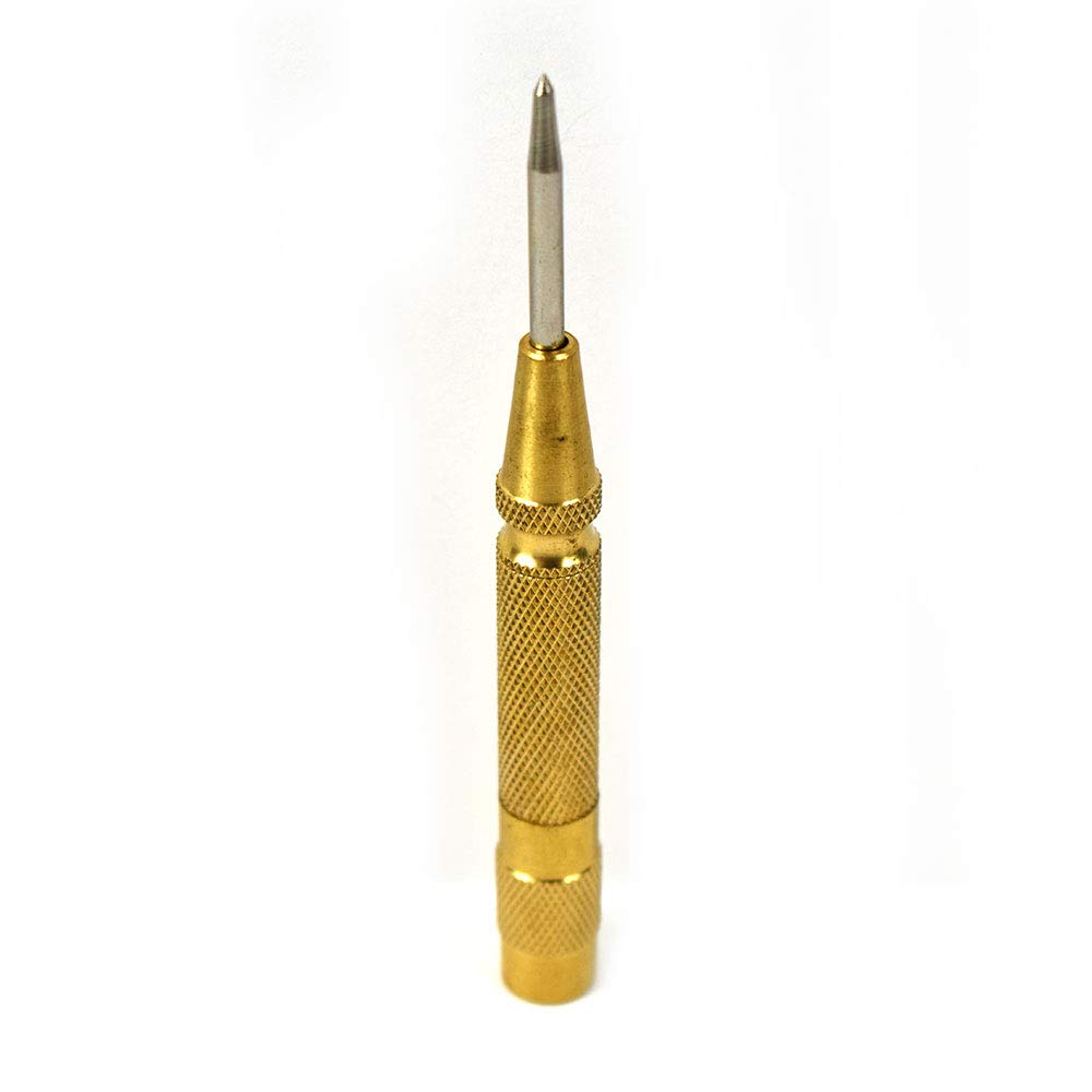 Big Horn 19864 Automatic Center Punch with 5 Inch Long Brass Handle