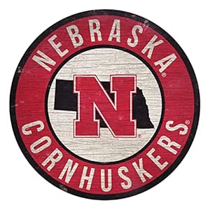 Fan Creations Nebraska Cornhuskers Sign Wood 12 Inch Round State Design