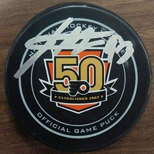 Jakub Voracek Flyers Autographed 50th Anniversary Hockey Game Puck
