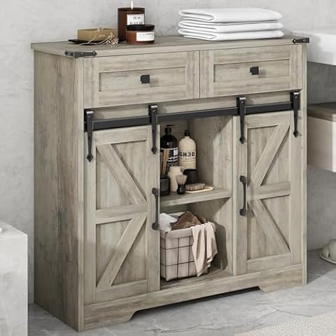 Vabches Farmhouse Storage Cabinet Cover