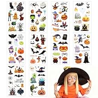 10 Sheets Halloween Tattoos for Kids, Halloween Temporary Tattoos Stickers, Fake Tattoos, Party Bag Fillers and Gifts for Kids, Costume Make Up Decorations