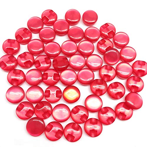 PEPPERLONELY 50PC Red New Cat's Eye Resin Button Kids Shirt Buttons Pearl Buttons Garment Sewing Accessories DIY Crafts, 12mm
