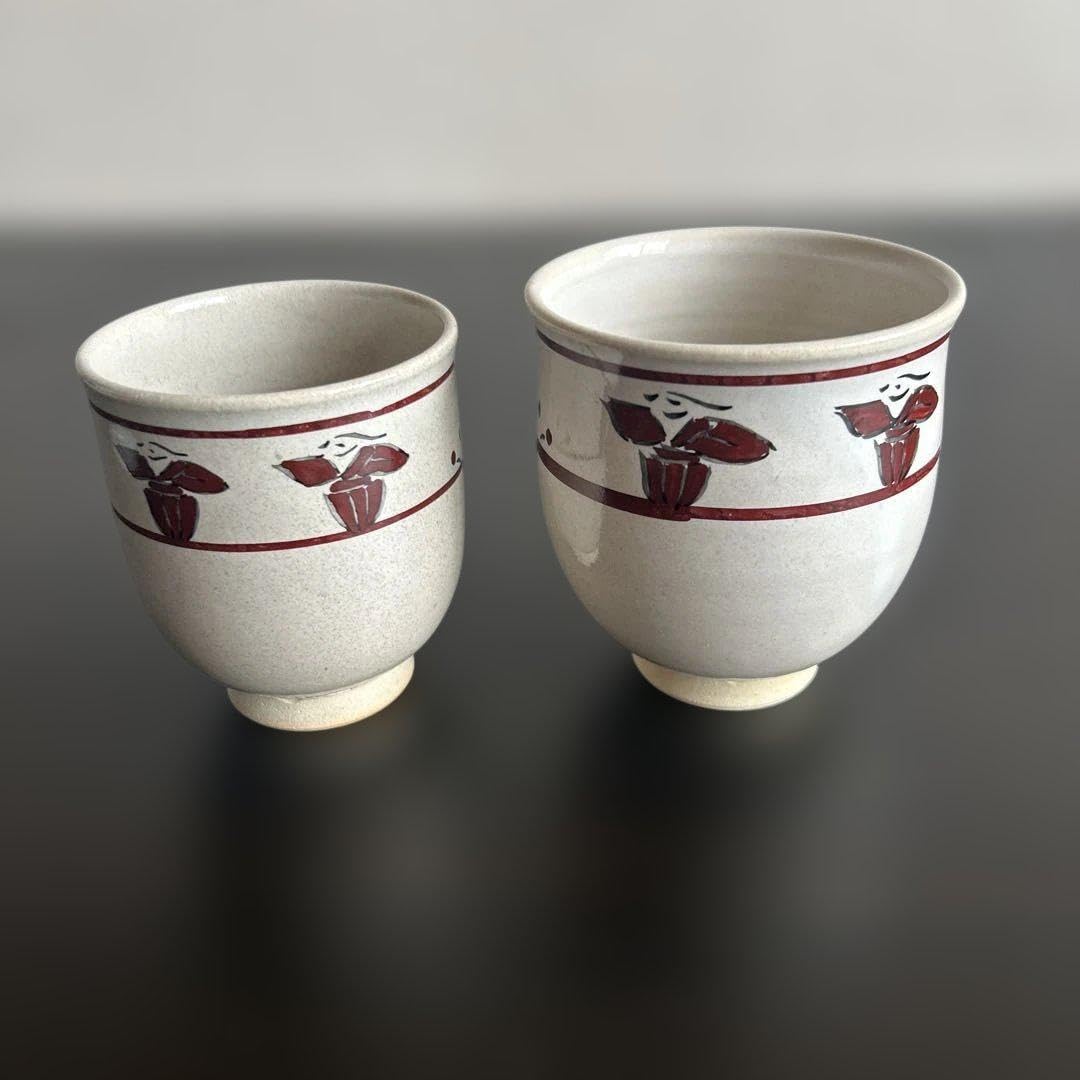 赤膚焼 昭山窯 大塩昭山作 奈良絵 夫婦湯呑 33 赤膚焼窯元 大塩 赤膚焼 赤膚焼 昭山窯 大塩昭山作 奈良絵 夫婦湯呑 33 赤膚焼窯元 大塩 赤膚焼