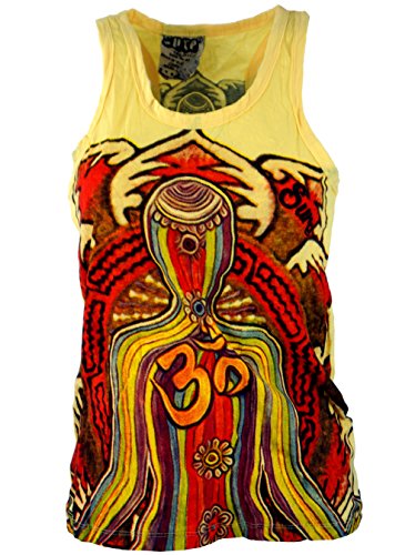 GURU-SHOP Seguro Top Meditación - Amarillo/Colorido, Algodón, Tamaño:L (40), Camisas Sure` Cover