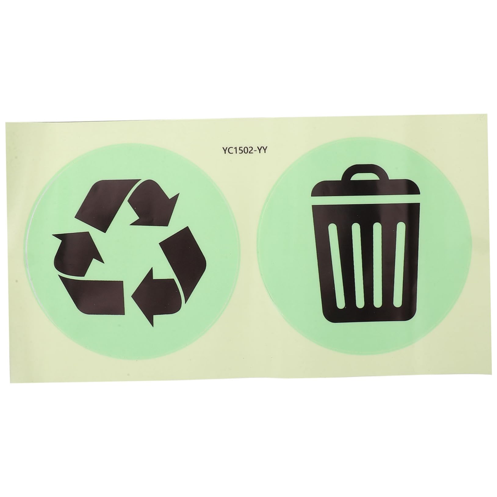 NUOBESTY 1sheet Luminous Trash Can Stickers Recycle Sign Decals for Easy Garbage Sorting Self-Adhesive Labels for Bins and Kitchen Use of Creative Stickers