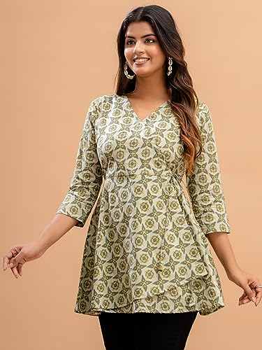 Image of feranoid Women Cotton Angrakha Kurti
