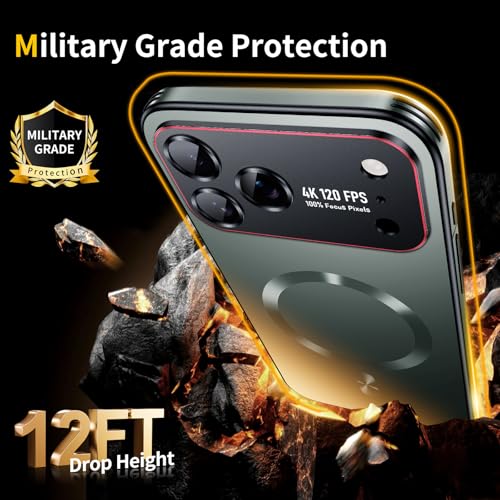 Image of for iPhone 17 Pro Case,Slim Design Compatible with MagSafe,Strong Magnetic Shockproof Military-Grade Protection for Screen & Camera Cover Case for 17 Pro,Green