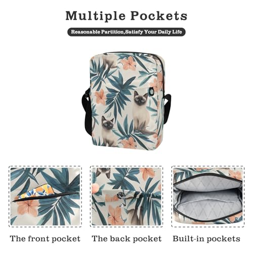 KLL Simple Floral Cat mens messenger bag Vegan Leather Crossbody Bags For Women Shopping Shoulder Hand Bag For Woman2