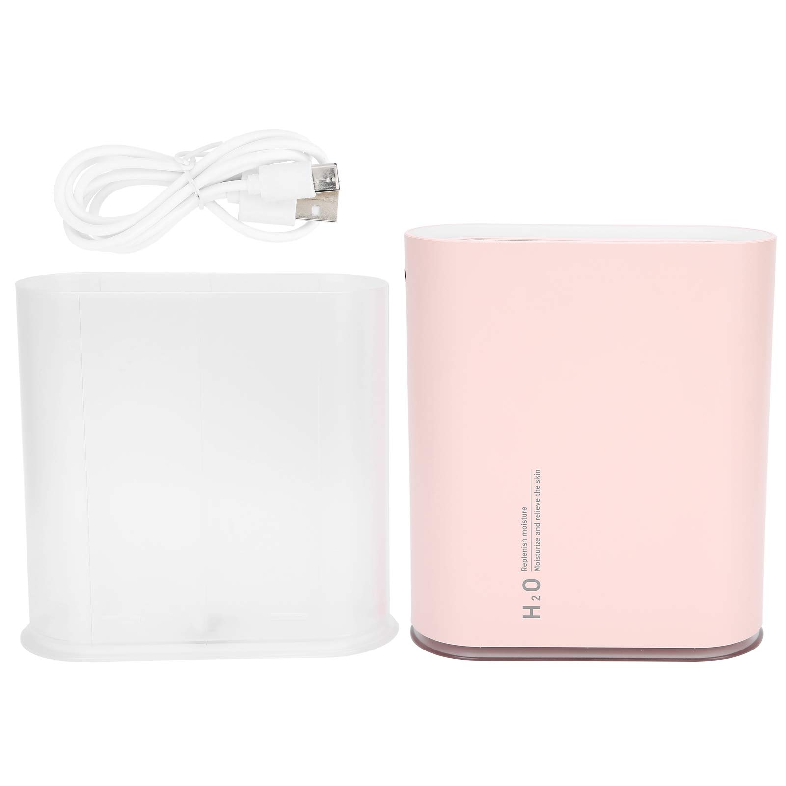 Humidificador de Aire Portátil de 1 Litro con Función de Pulverización Dual, Luz Nocturna Cálida para Uso en Interiores y Oficinas (Rosa)