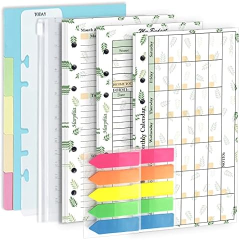 2022-2023 Monthly Weekly and Budget Paper Kit, 6 Ring Planner Accessory, 6.73” X 3.72”, Personal Size for Budget Planner Binder Cover, Money Binder Organizer for Cash Cover