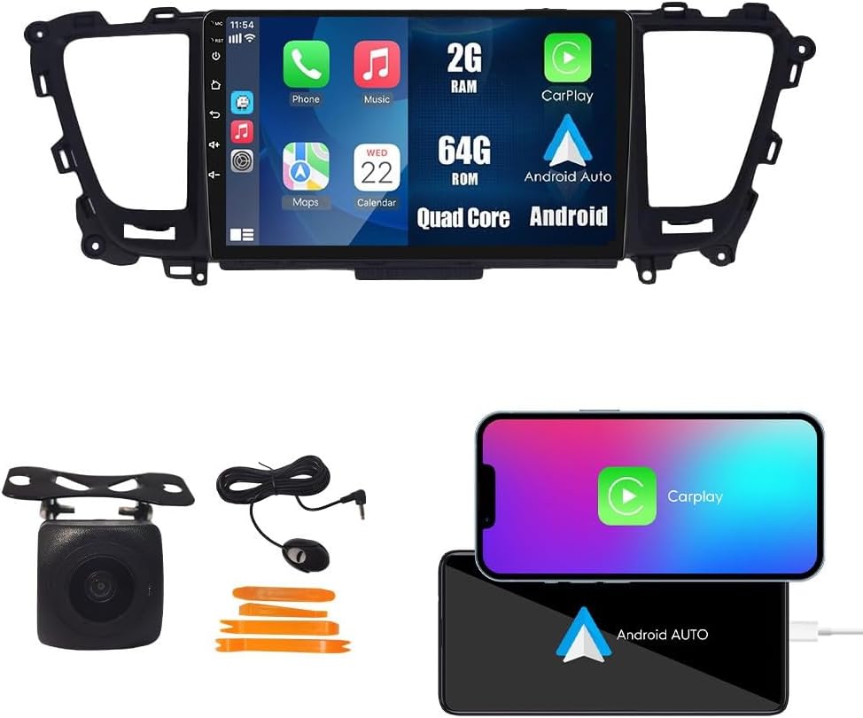 Car CarPlay Android Auto Navigation Stereo GPS Radio Camera Display 9" IPS Touchscreen Headunit Tablet Pad Media Player for Kia Carnival Sedona 2014-2019, if Applicable Quad Core 2G+64G