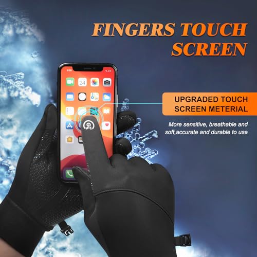 CRAZY SHARK Fahrradhandschuhe Warme Winterhandschuhe Sporthandschuhe Touchscreen Radsporthandschuhe Winddichte rutschfeste Handschuhe für Herren Damen zum Radfahrren Laufen Joggen Wandern