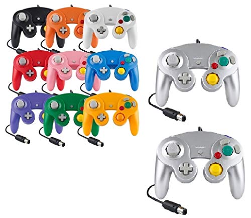 Controller Für Game Cube Weiß und Switch kabelgebunden Gamepad Joypad (Silber)