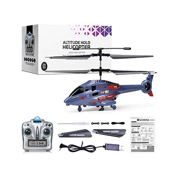 YYGE RC Hubschrauber Modell RTF, 2.4G Ferngesteuerten Hubschrauber mit Lichtern, Flugzeug Spielzeug für Kinder und Erwachsene