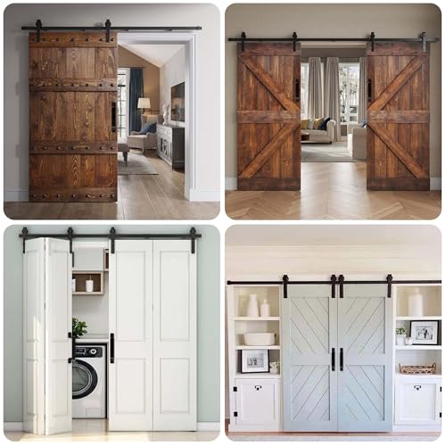 DesertBoy 2 Stk Scheunentor Griff, Schiebetür Handgriff, Schiebetür Griff, Scheunentorgriff, Schiebetürgriff, Schrank Türgriff, Griffe Schwarz, Massiver Stahl-Türgriff, mit Schrauben, für Eine Holztür