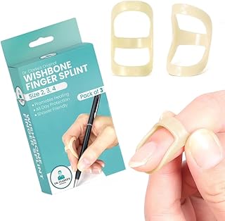 Wishbone Finger Splints - Size 5, 6, 7 - 3 Pack - Finger Splint, Thumb Splint, Trigger Finger Splint For Thumb, Middle, Pinky or Ring Finger - Finger Hand Brace for Arthritis, Mallet Finger