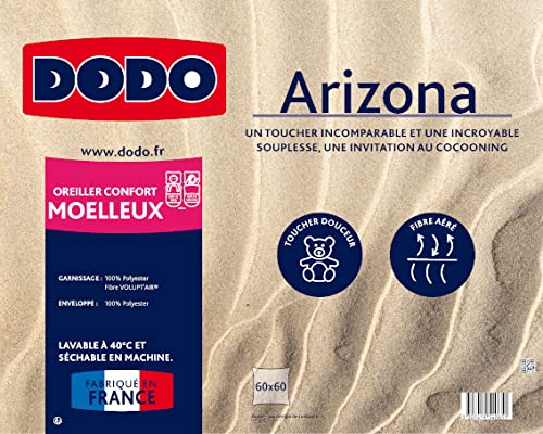 Oreiller 50x70 Lot De 2 Oreillers DODO Arizona 60x60 - Ultra Doux Peau De Pêche - Fabriqué En France Oreiller Moelleux Peau De Pêche