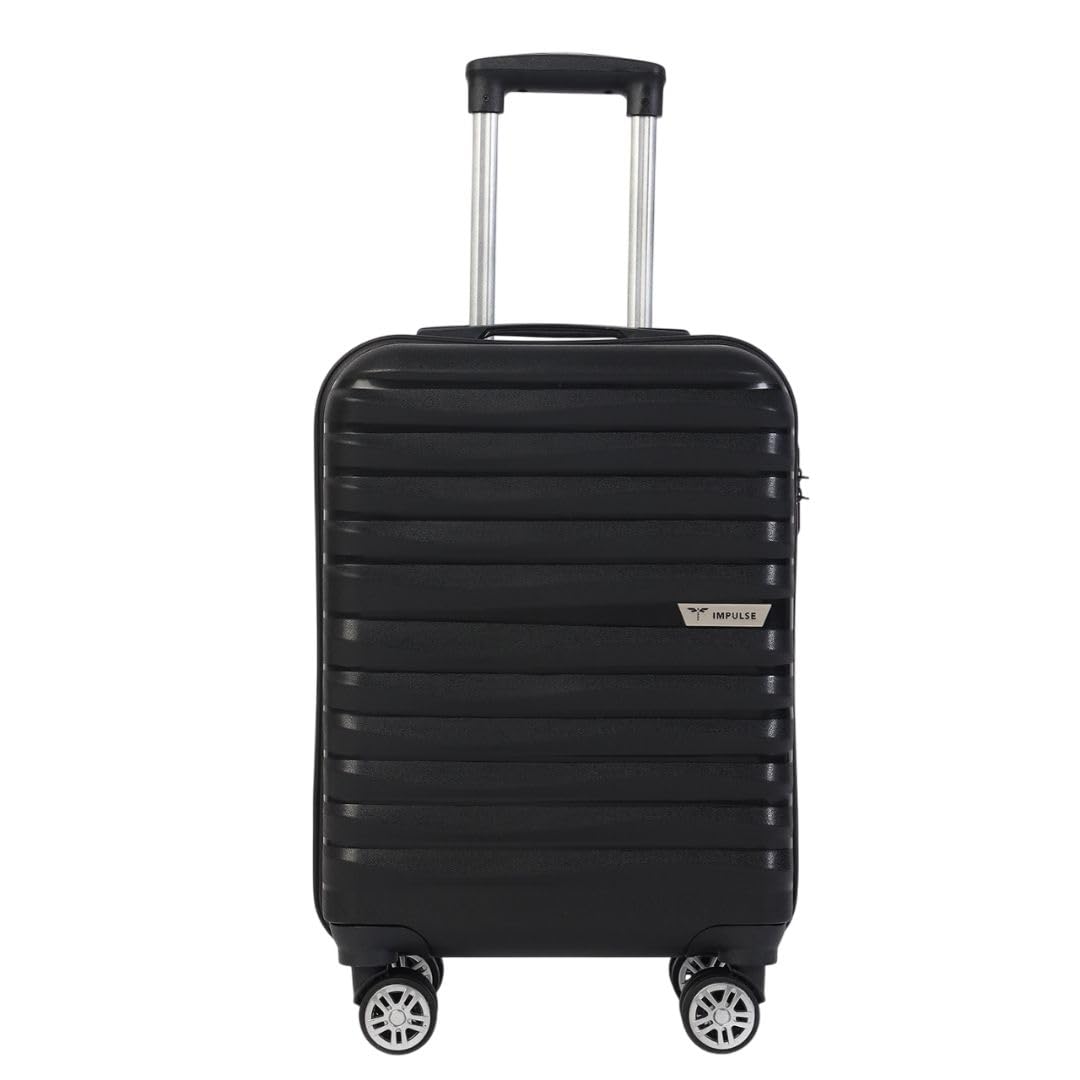 impulse Transit Polypropylene (PP) Trolley Bag for Travel Small Cabin Check in, Luggage Bag Travel Hard Case with 8 Wheels 360 Degree Wheeling System (Black, Medium | 65 cm | Medium)-picture-46