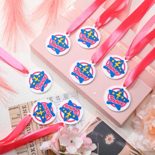 Cunno 24 Pcs Rubber Medals Award Medals Bulk with Neck Ribbon Winner Encourage Team Participation for Adults Competitions Award Trophy Party Supplies(Dance)