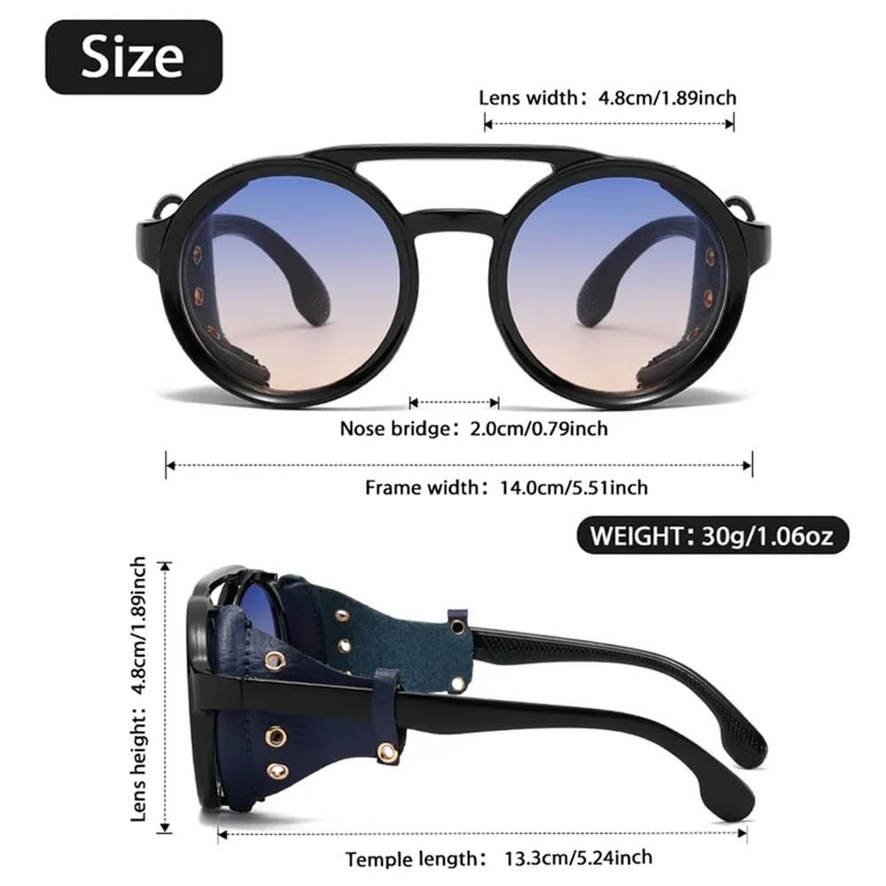 Gafas de sol Steampunk redondas de montura completa para hombre y mujer, protección UV400, ideales para conducir al aire